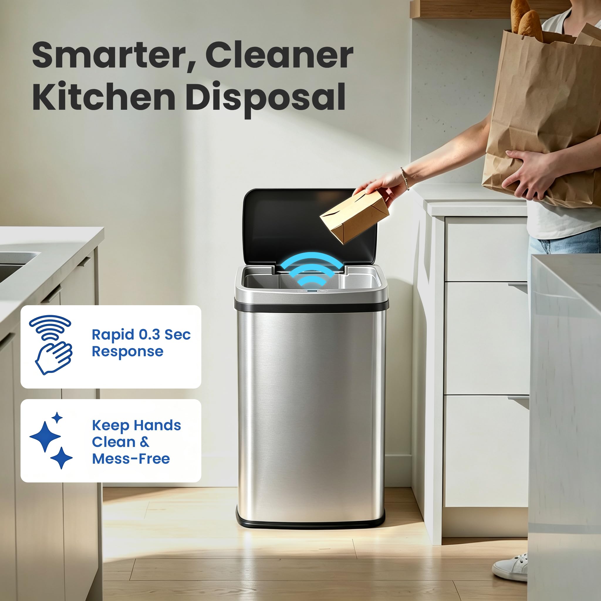 Ninestars stainless steel close-up highlighting fingerprint resistant finish and durable surface