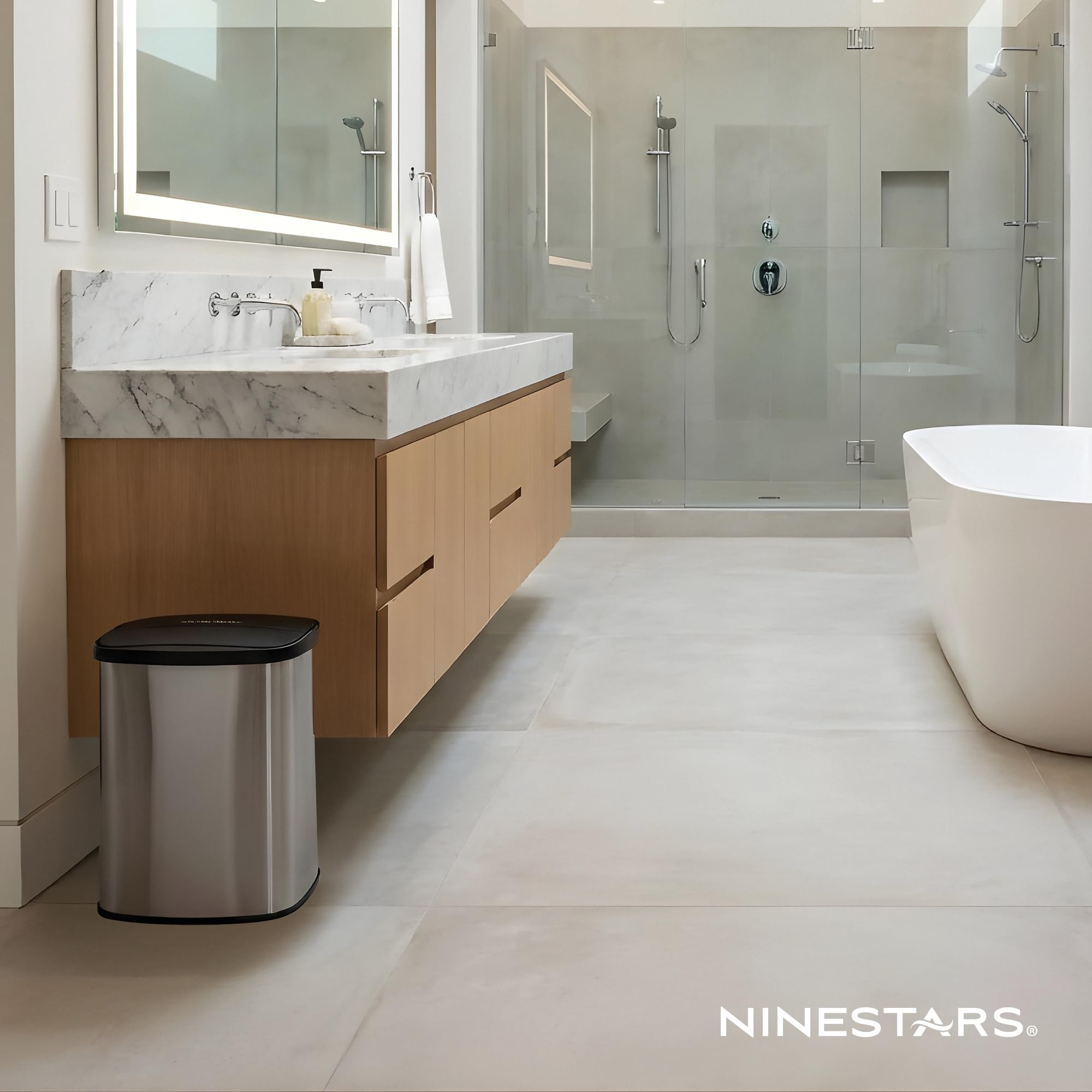 Ninestars stainless steel close-up showing fingerprint-resistant finish benefit
