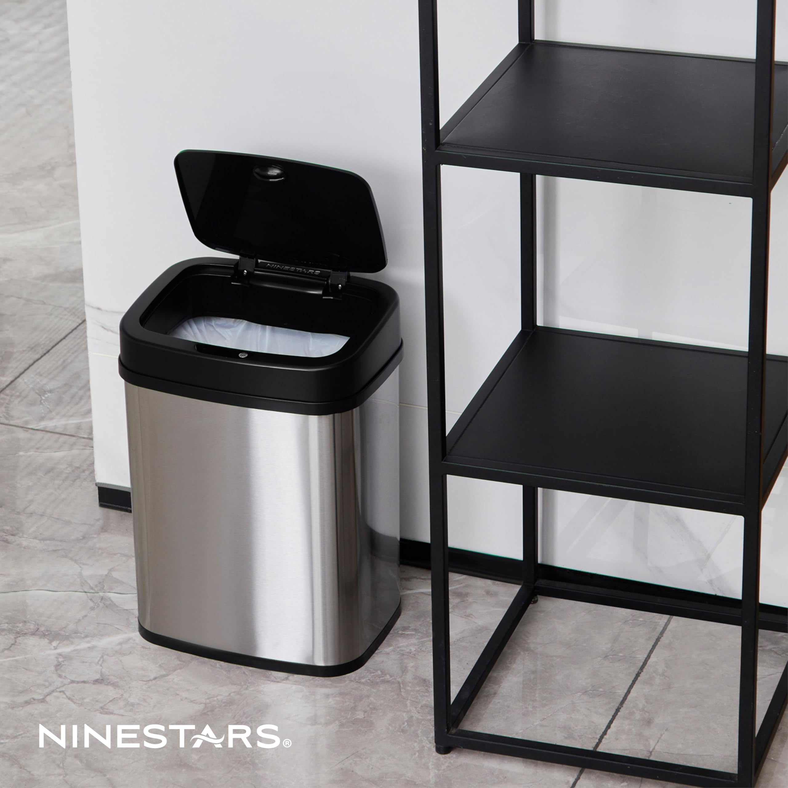 Ninestars fingerprint-resistant stainless steel base that wipes clean easily