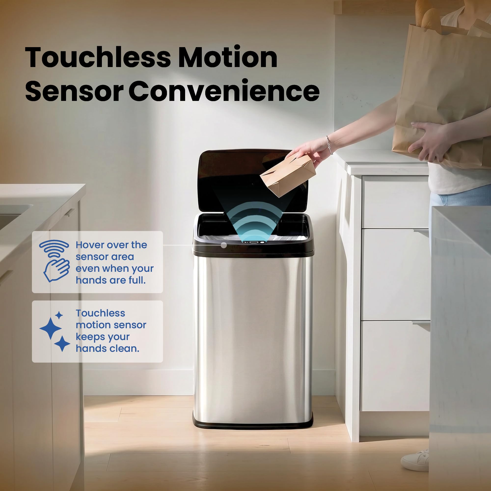 Ninestars motion sensor close-up detecting hand movement for hands-free convenience