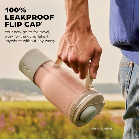 Ninja detachable straw and integrated chug spout close-up for versatile sipping benefit