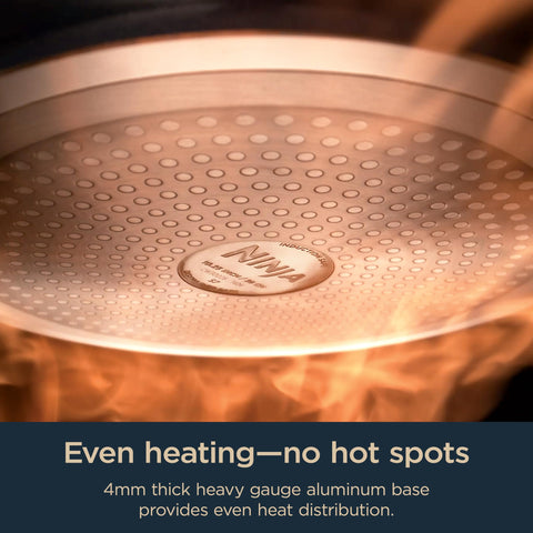 Ninja cookware handle detail highlighting secure grip and sturdy rivets