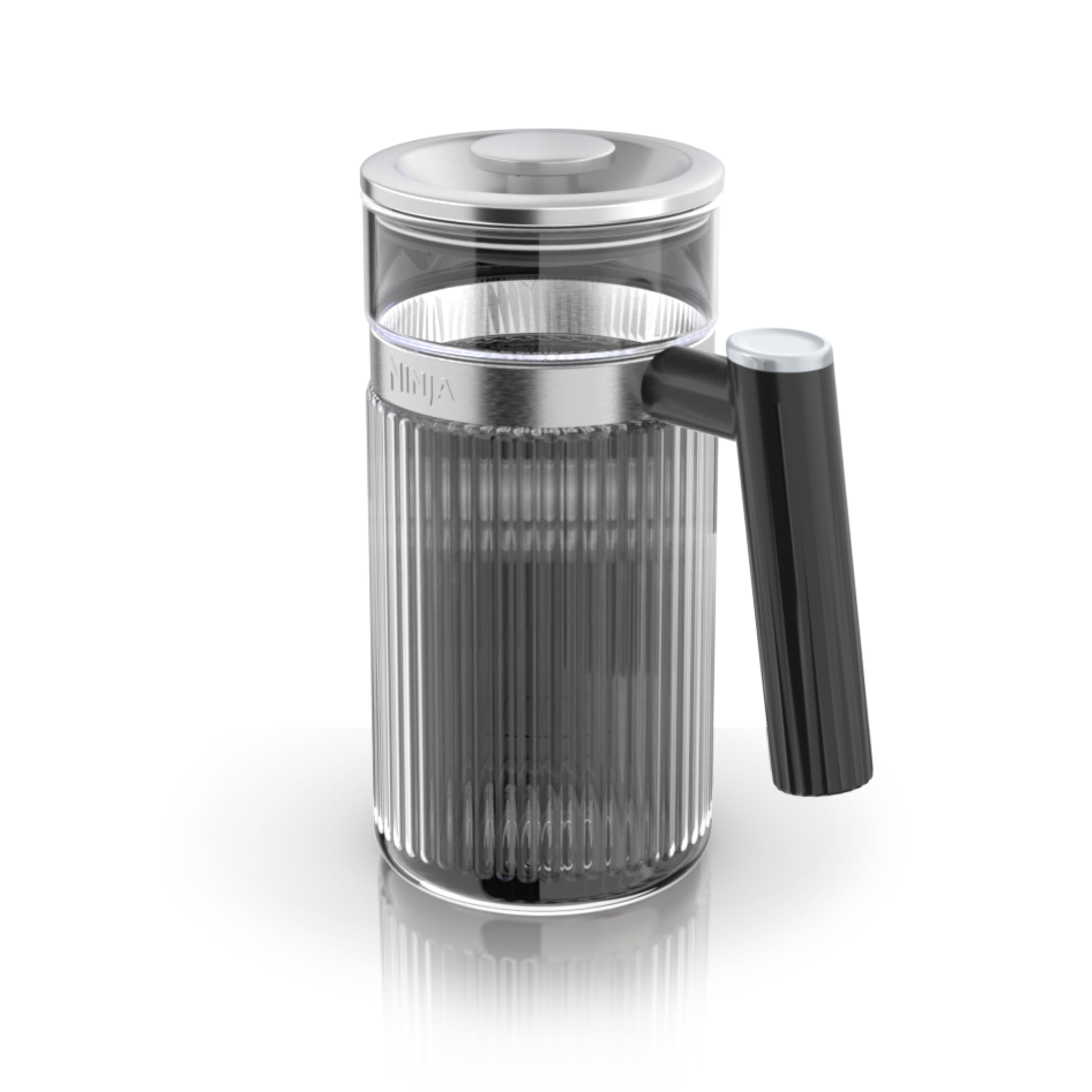 Ninja Luxe Café pitcher front view showing 28 oz capacity and easy serving