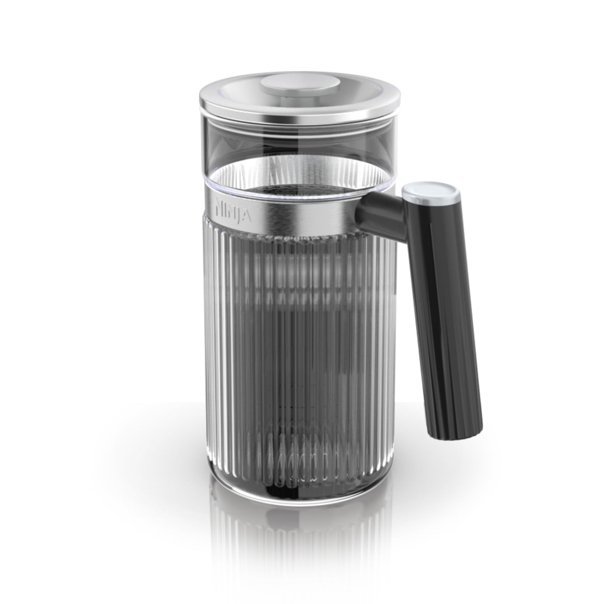 Ninja Luxe Café pitcher front view showing 28 oz capacity and easy serving