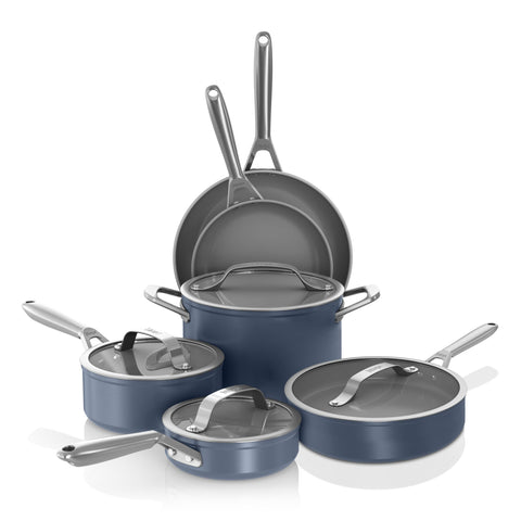 Ninja midnight blue front packaging showing the complete 10-piece set and benefits