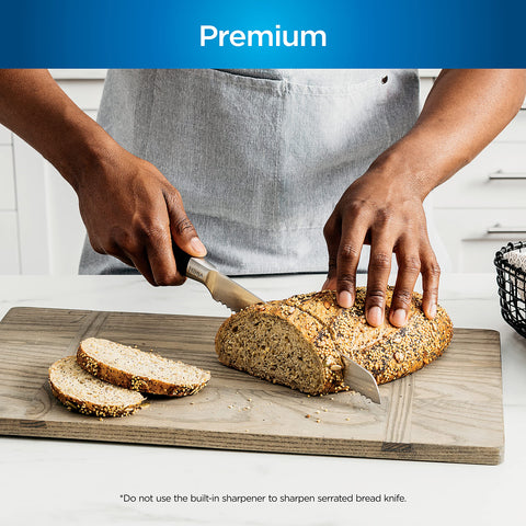 Ninja knife block styled on modern countertop showing kitchen-ready aesthetics and organization