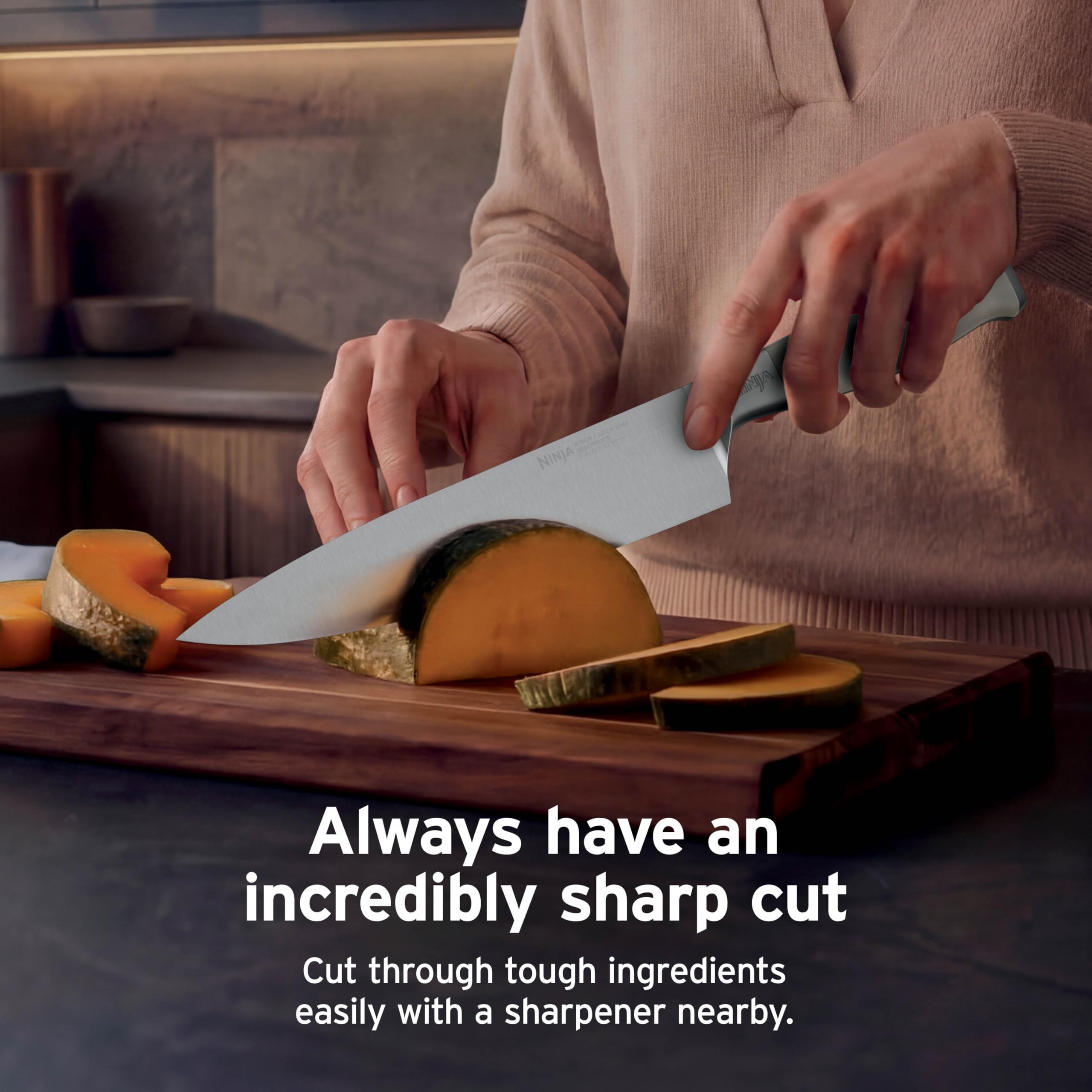 Ninja removable sharpener held off the block for versatile sharpening and storage