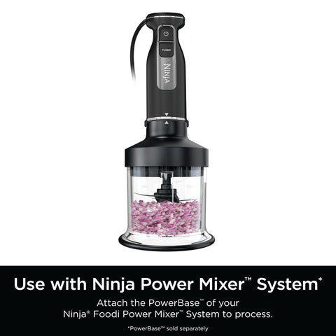 Ninja Power Chopper processing lid attached for safe operation and control
