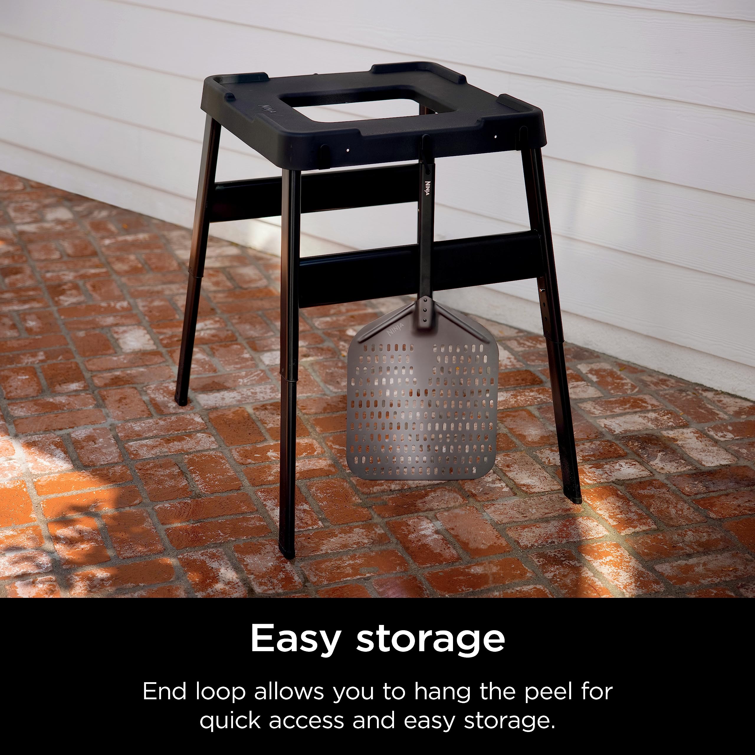 Ninja handle and end hook detail for easy storage and access