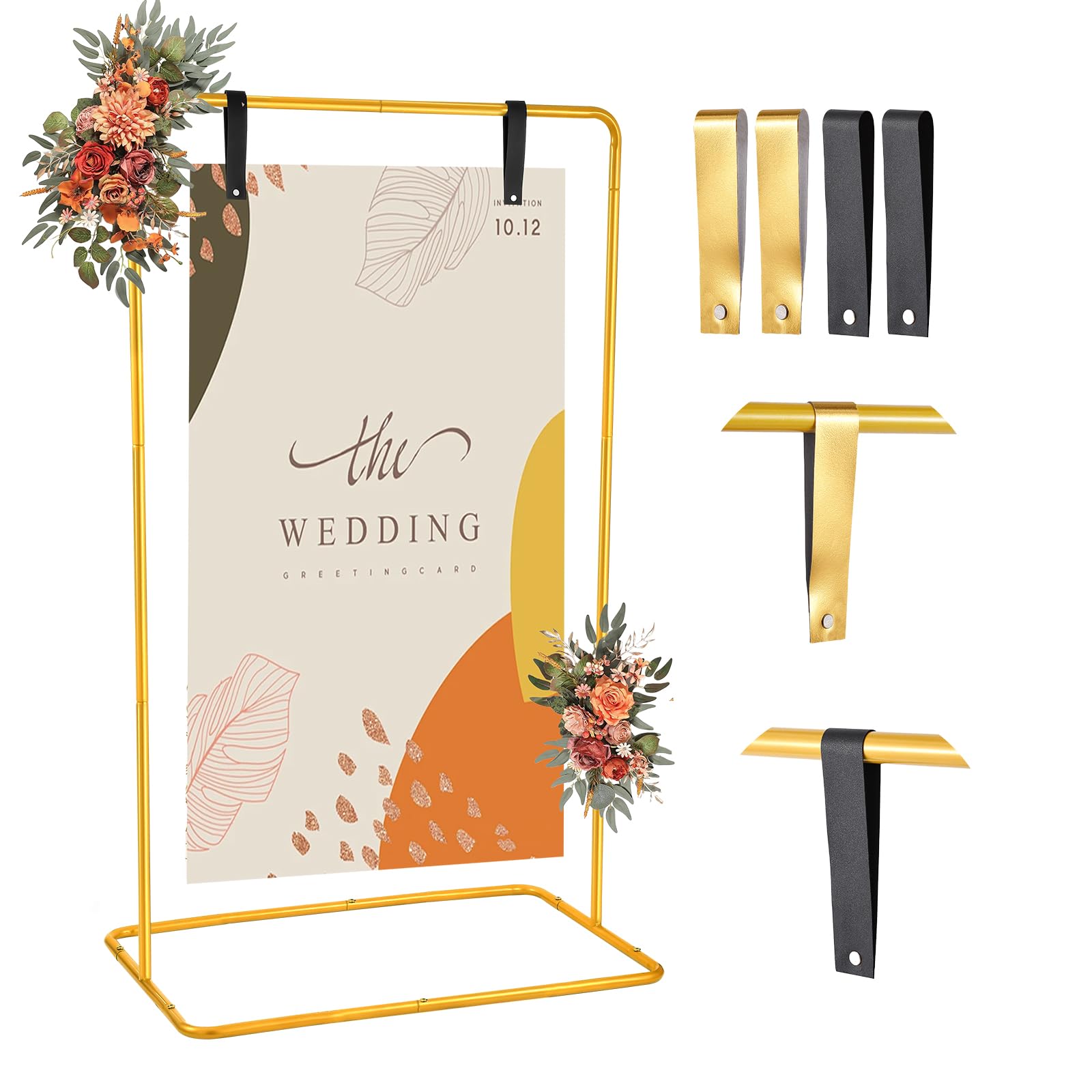 Nisoger front view easel showcasing gold finish and elegant display benefit
