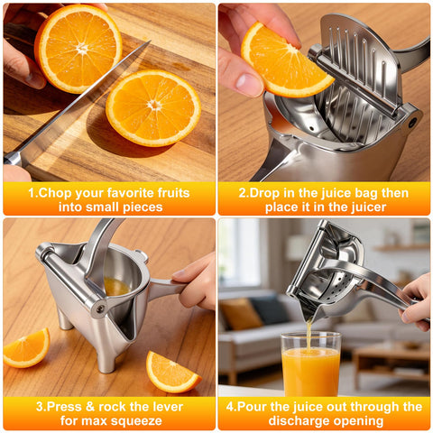 Nisuez in use juicing lemon showing quick extraction and clean pour