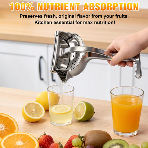Nisuez pressed plate detail highlighting reinforced aluminum for higher juice yield