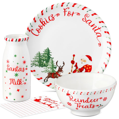 Nitial front packaging of four-piece Christmas set showing all pieces and festive design benefits easy gifting