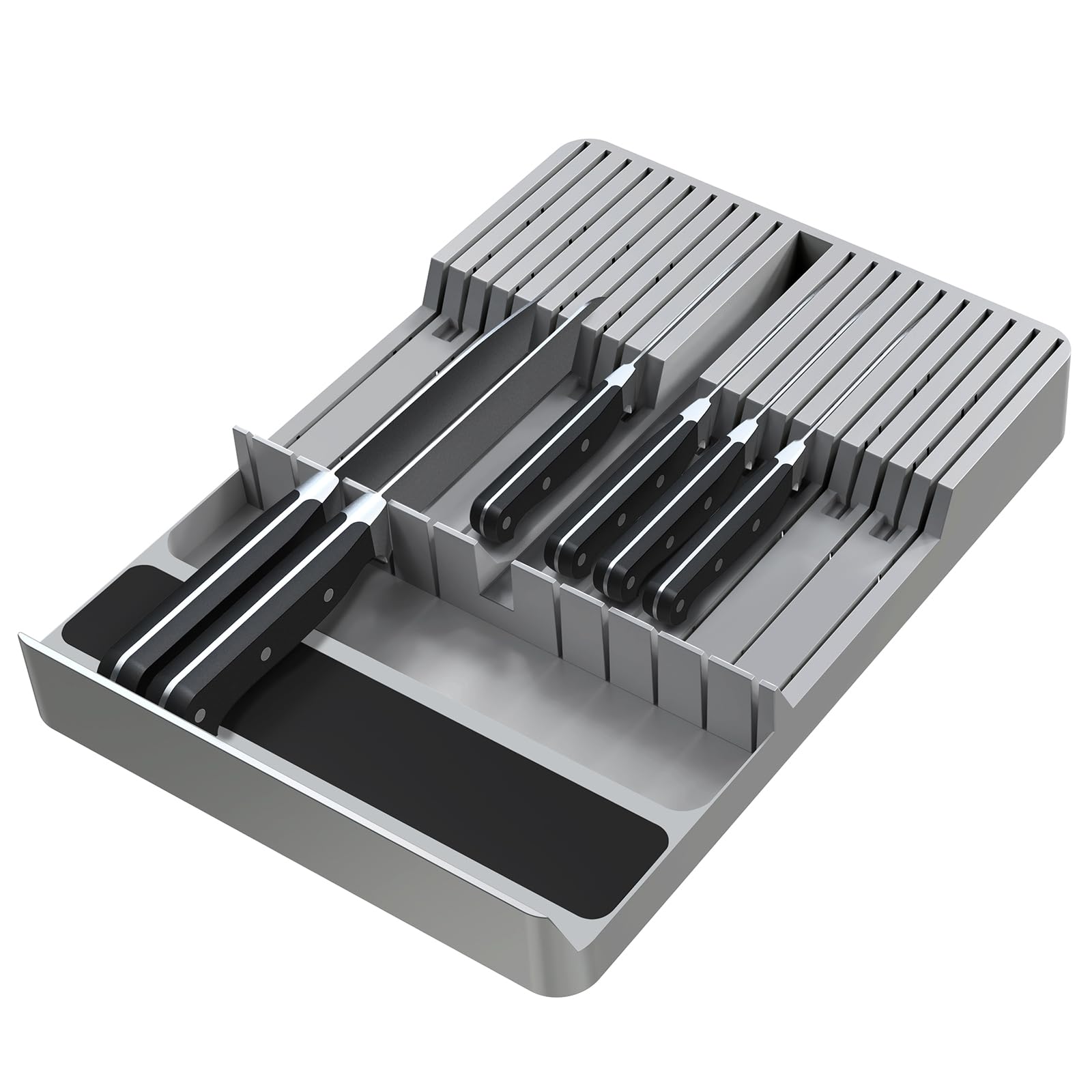 NIUXX front view of knife drawer organizer showing tidy storage benefit