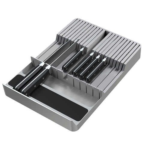 NIUXX front view of knife drawer organizer showing tidy storage benefit