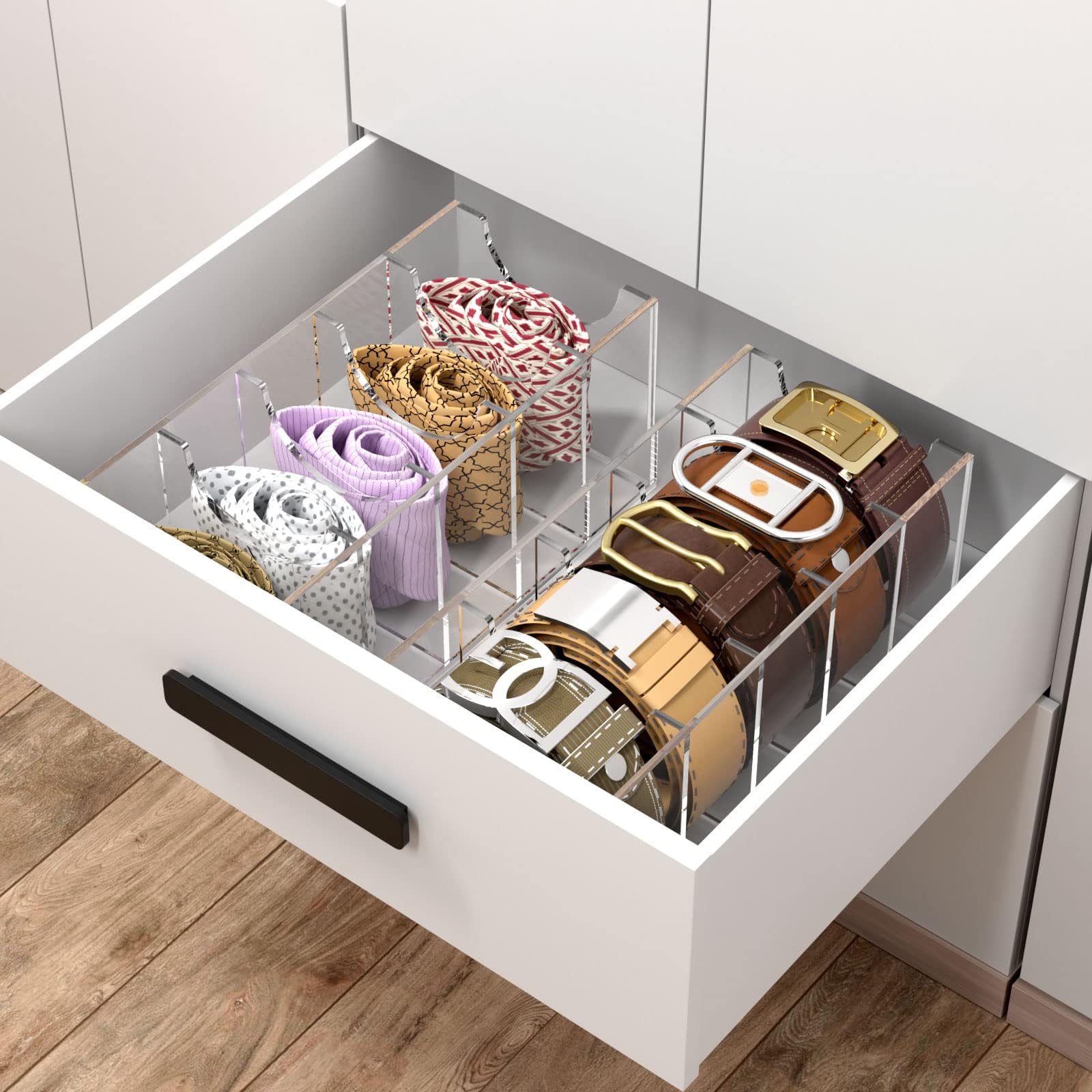NIUBEE organizer holding ties and bow ties adding versatile accessory storage