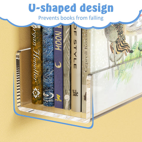 NIUBEE books neatly arranged face-out on shelf highlighting easy browsing