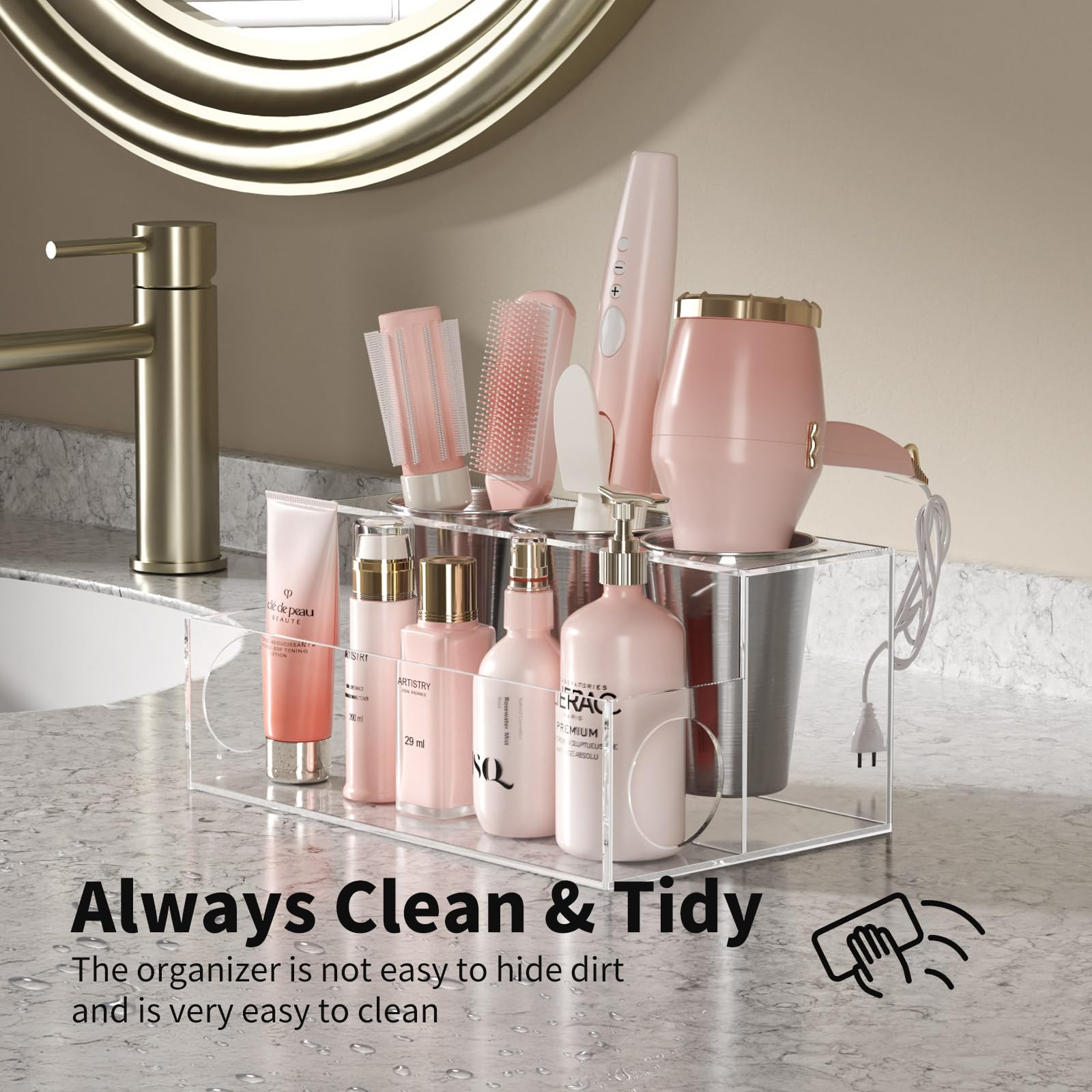 NIUBEE clear acrylic shelf texture highlighting durable construction benefit