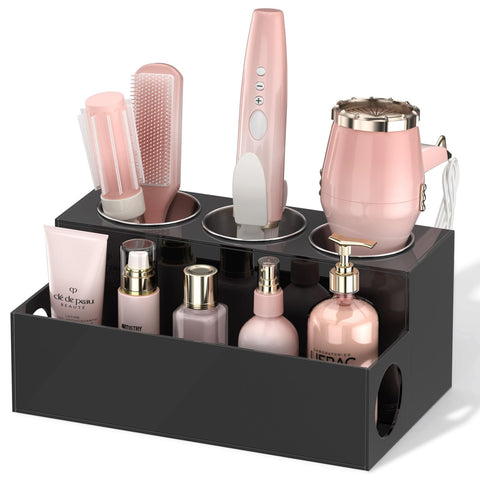 NIUBEE front view acrylic organizer showing tidy countertop storage benefit