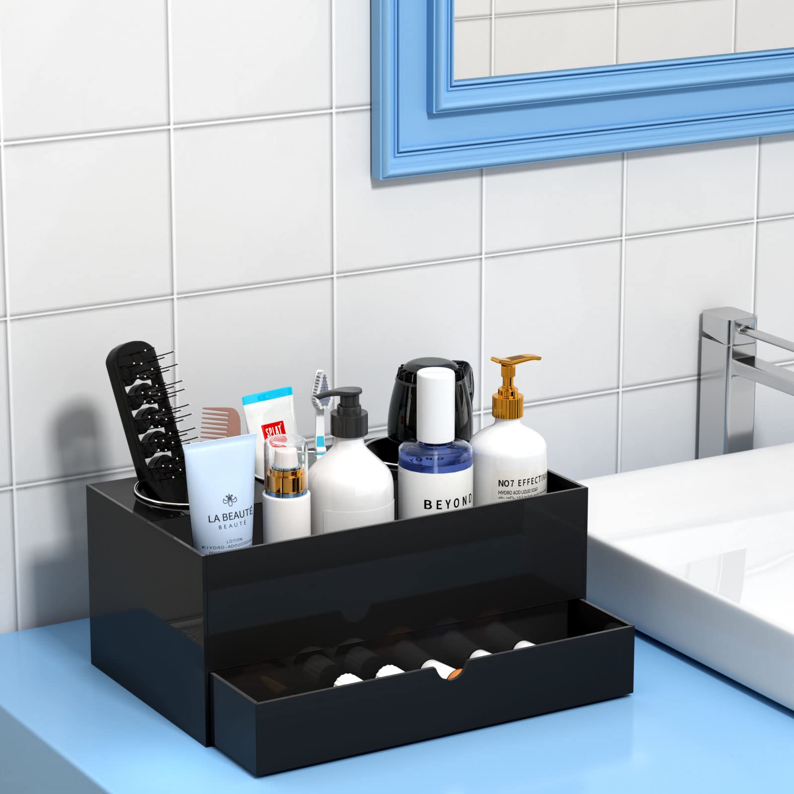 NIUBEE hairdryer in holder keeping counter tidy and organized