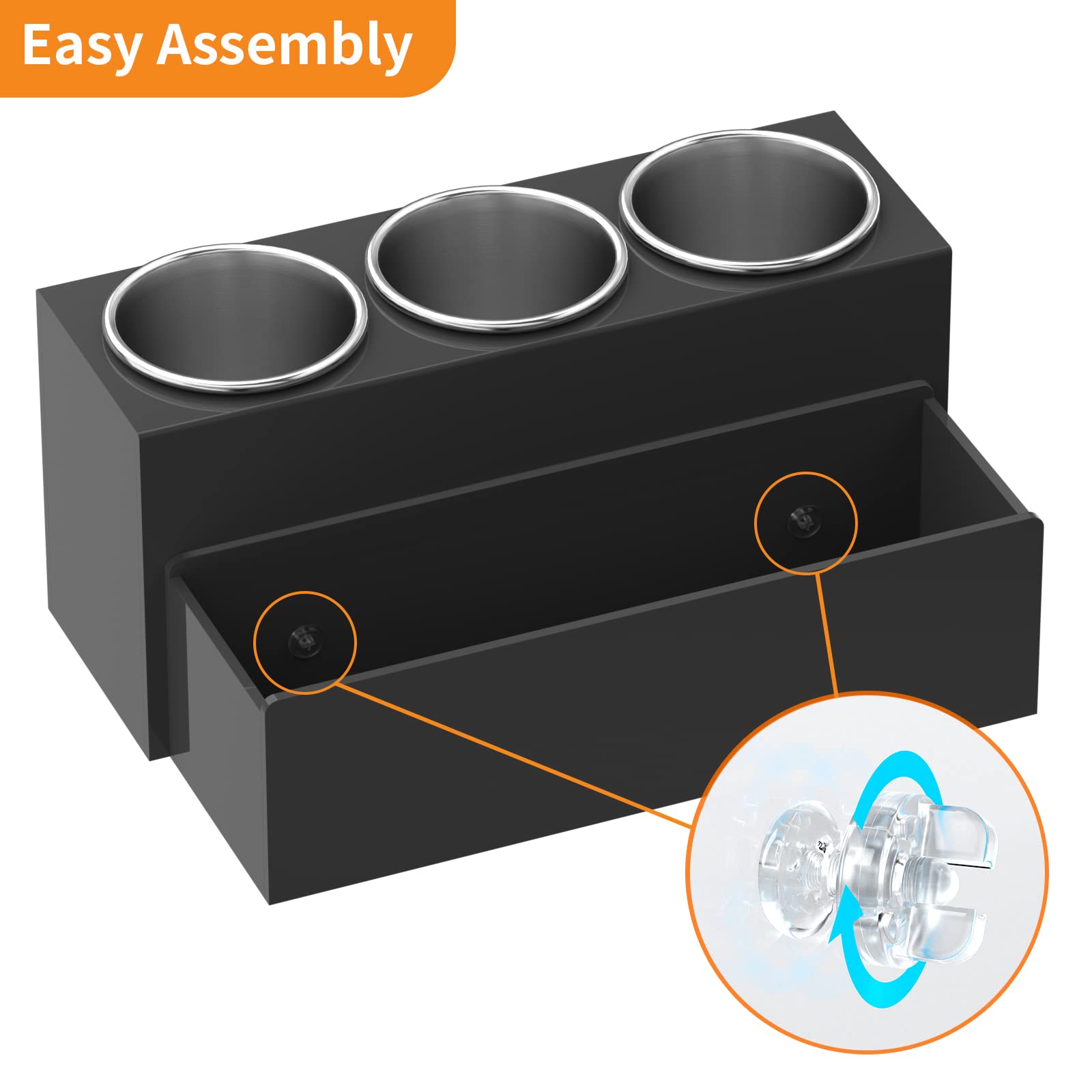 NIUBEE label and clear screws assembly detail for tool-free quick setup