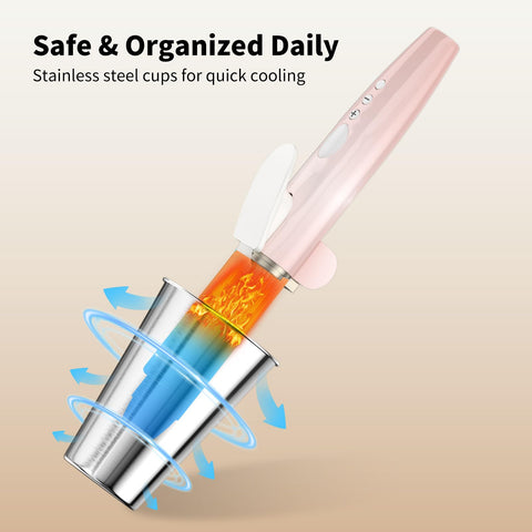 NIUBEE close-up of stainless steel cups for safe hot-tool cooling benefit