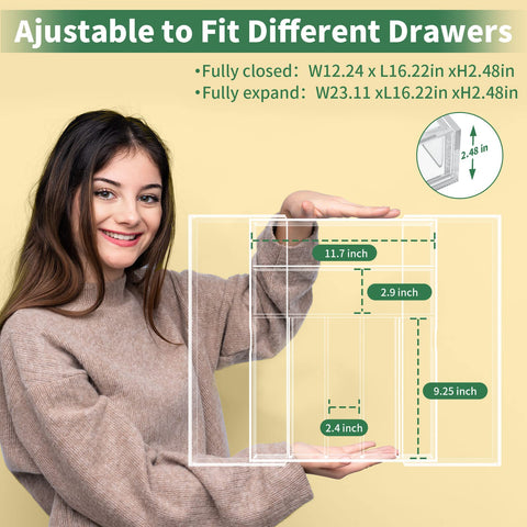 NIUBEE tray beside ruler showing measurements for accurate drawer fit