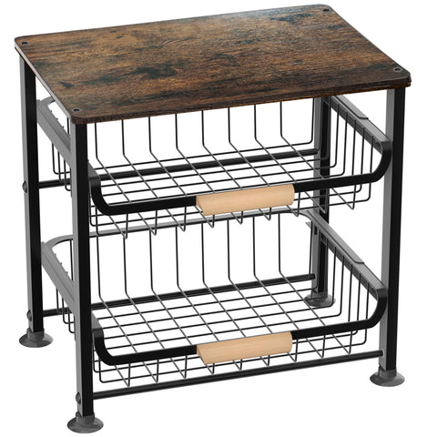 NiuYichee front view of 3-layer basket showing compact organization benefit