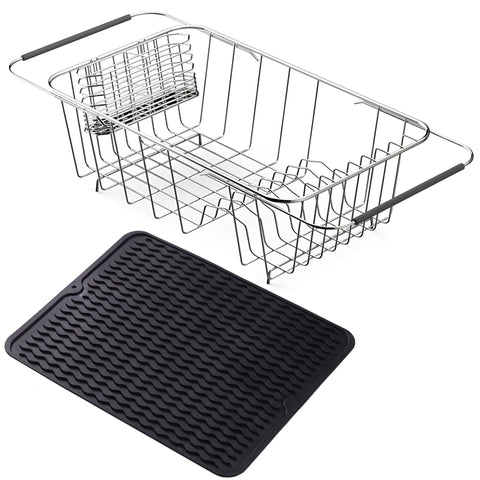 NiuYichee front view of rack over sink showing organized drying benefit