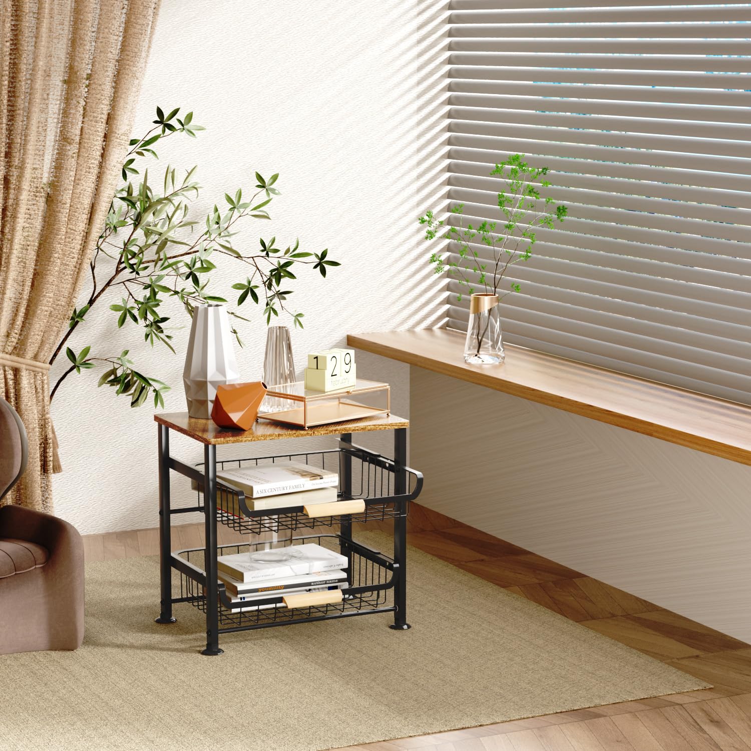 NiuYichee wooden top holding coffee maker to add extra countertop surface