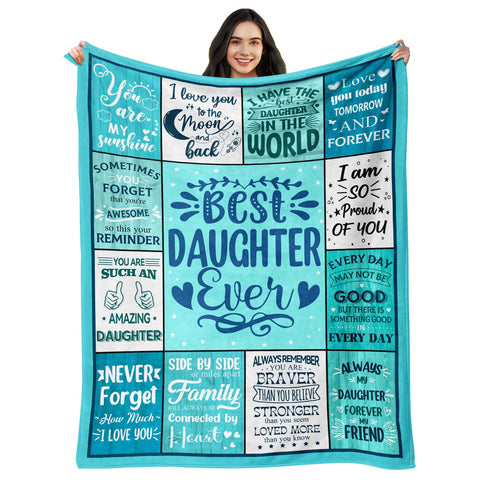NIVAY front view of blanket packaging showing wording and cozy gift appeal