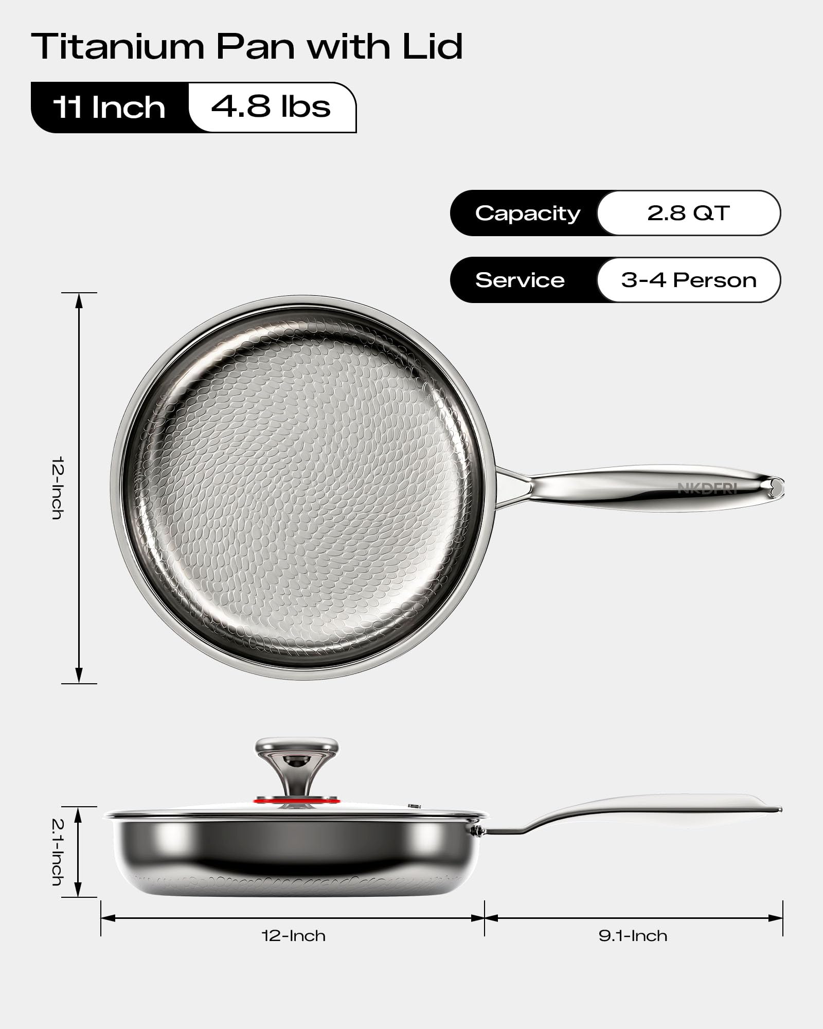 NKDFRI pan in modern kitchen lifestyle scene showing elegant finish and countertop appeal