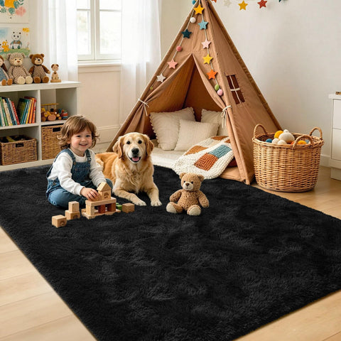 Noahas rug positioned under a sofa to anchor living room and add warmth