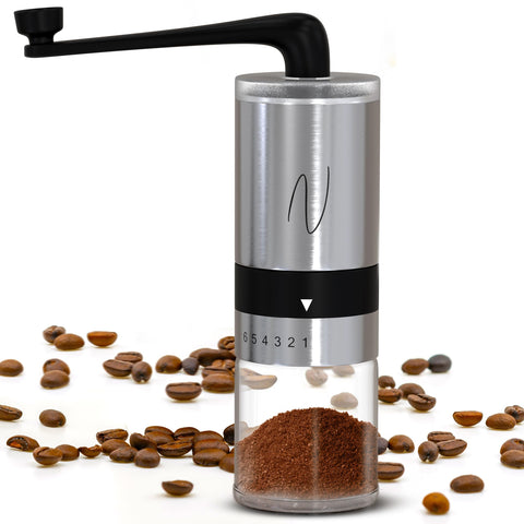 Nocturnal Cafe front view showing compact grinder design and portability