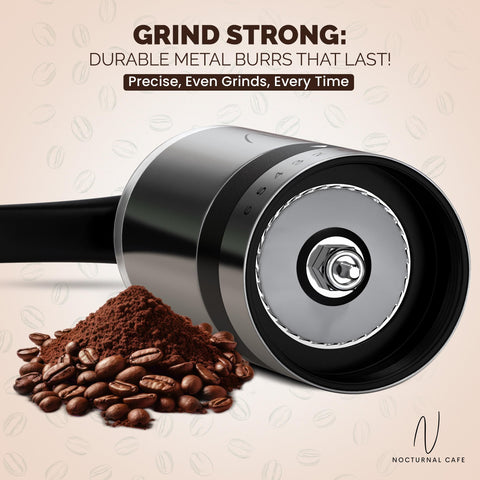Nocturnal Cafe stainless finish highlighting durable, rust-resistant body
