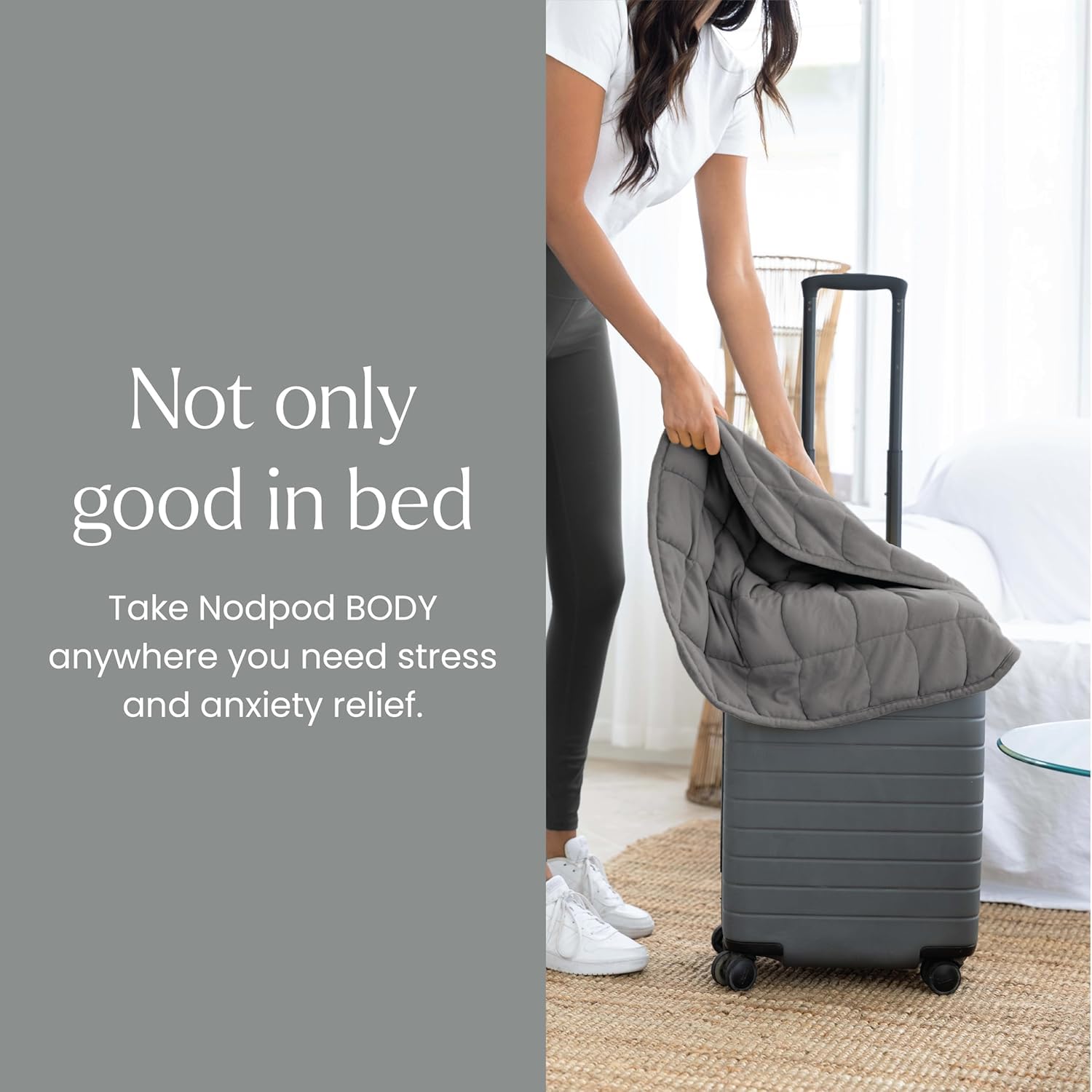 nodpod Body care label and zipper showing machine-washable durable design