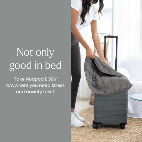 nodpod Body care label and zipper showing machine-washable durable design