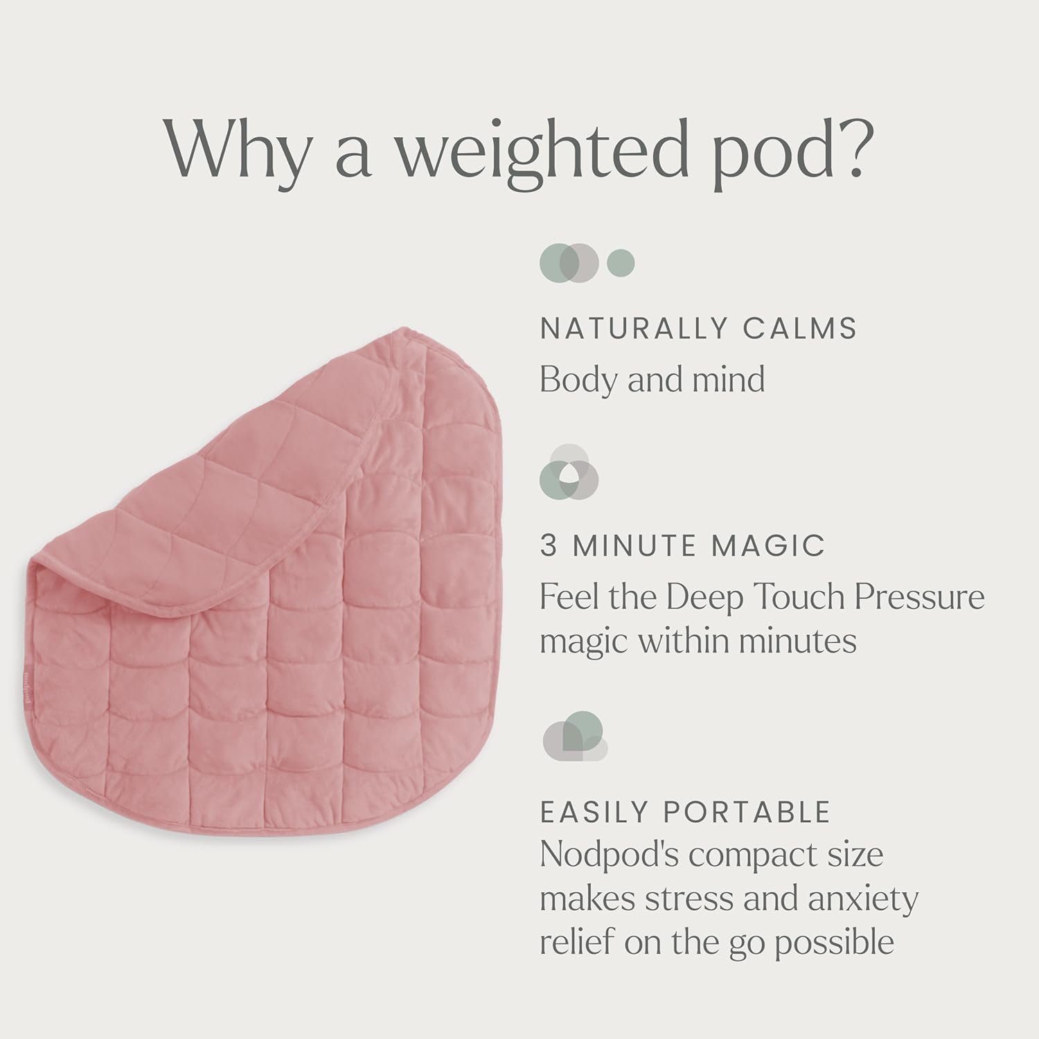 nodpod body stitching detail shows secure seams and durable bead containment benefit