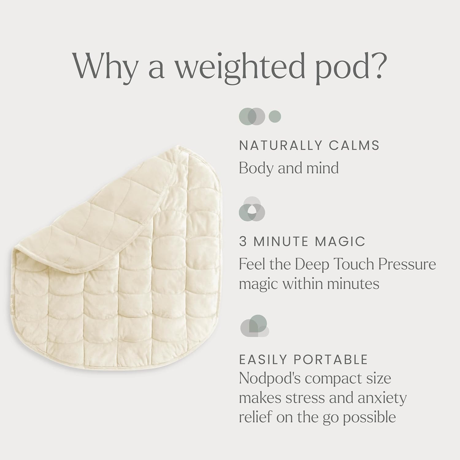 nodpod interior glass beads detail showing even weight distribution benefit