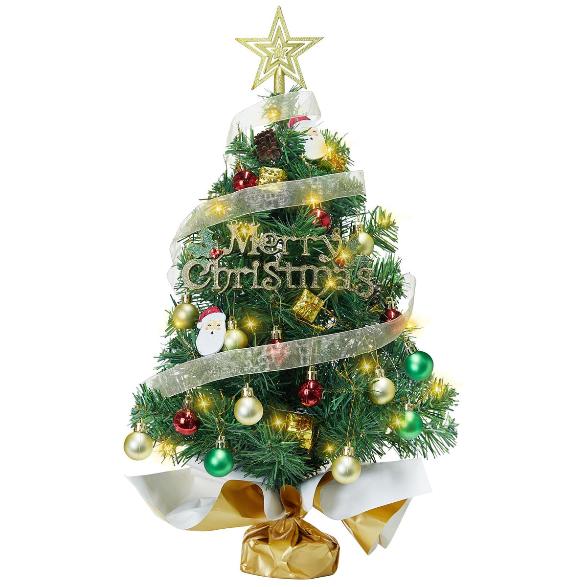 Noiclub mini Christmas tree front view showing full assembled kit and cozy look