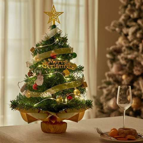 Noiclub mini tree in dorm room lifestyle scene adding festive space-saving cheer