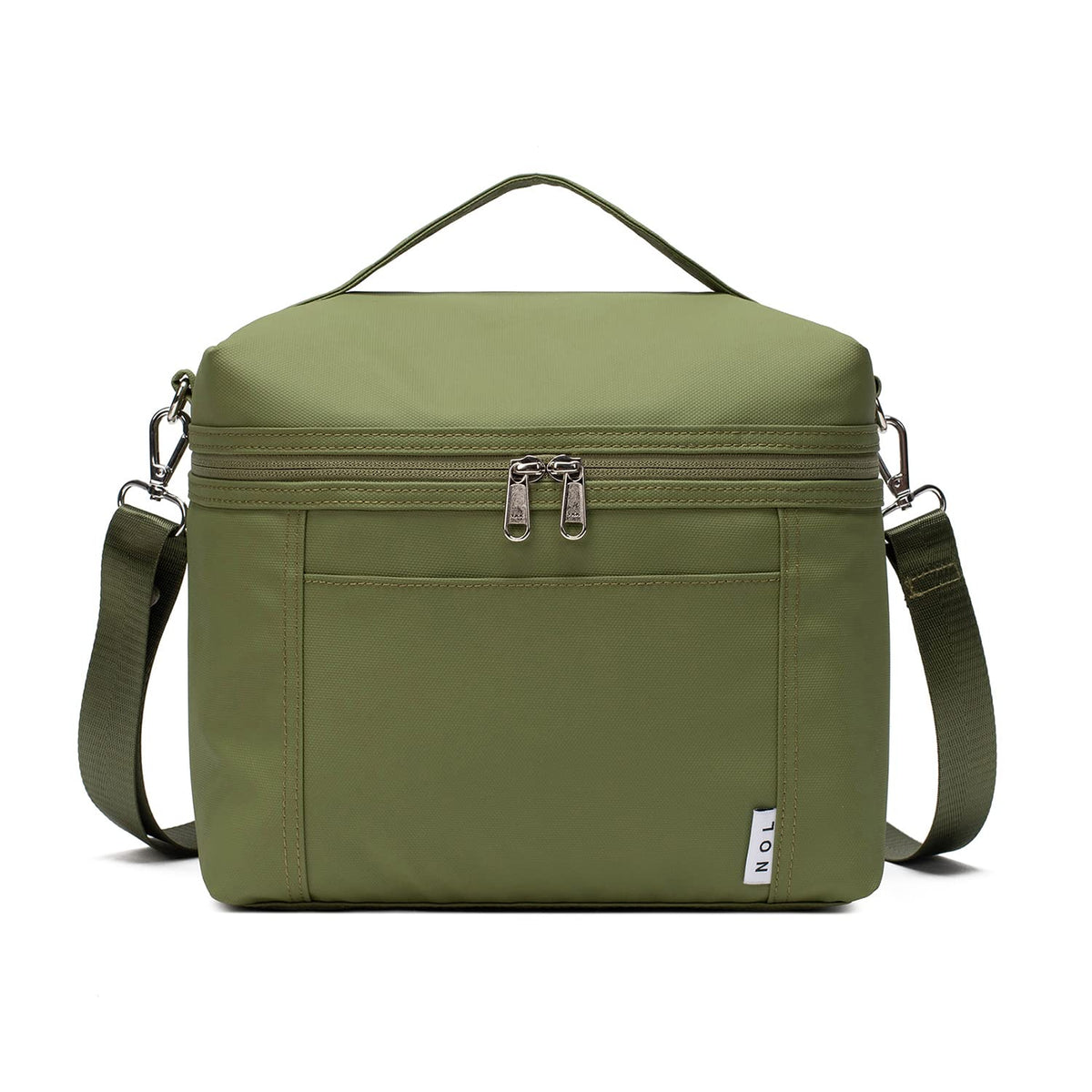 NOL Amy Green front view showing compact insulated lunch bag and style benefits