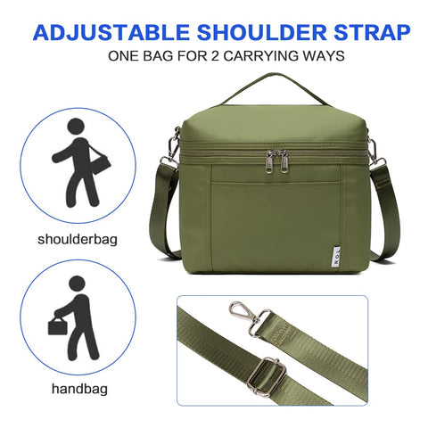 NOL bag with lunch containers inside illustrating 8L capacity and organization
