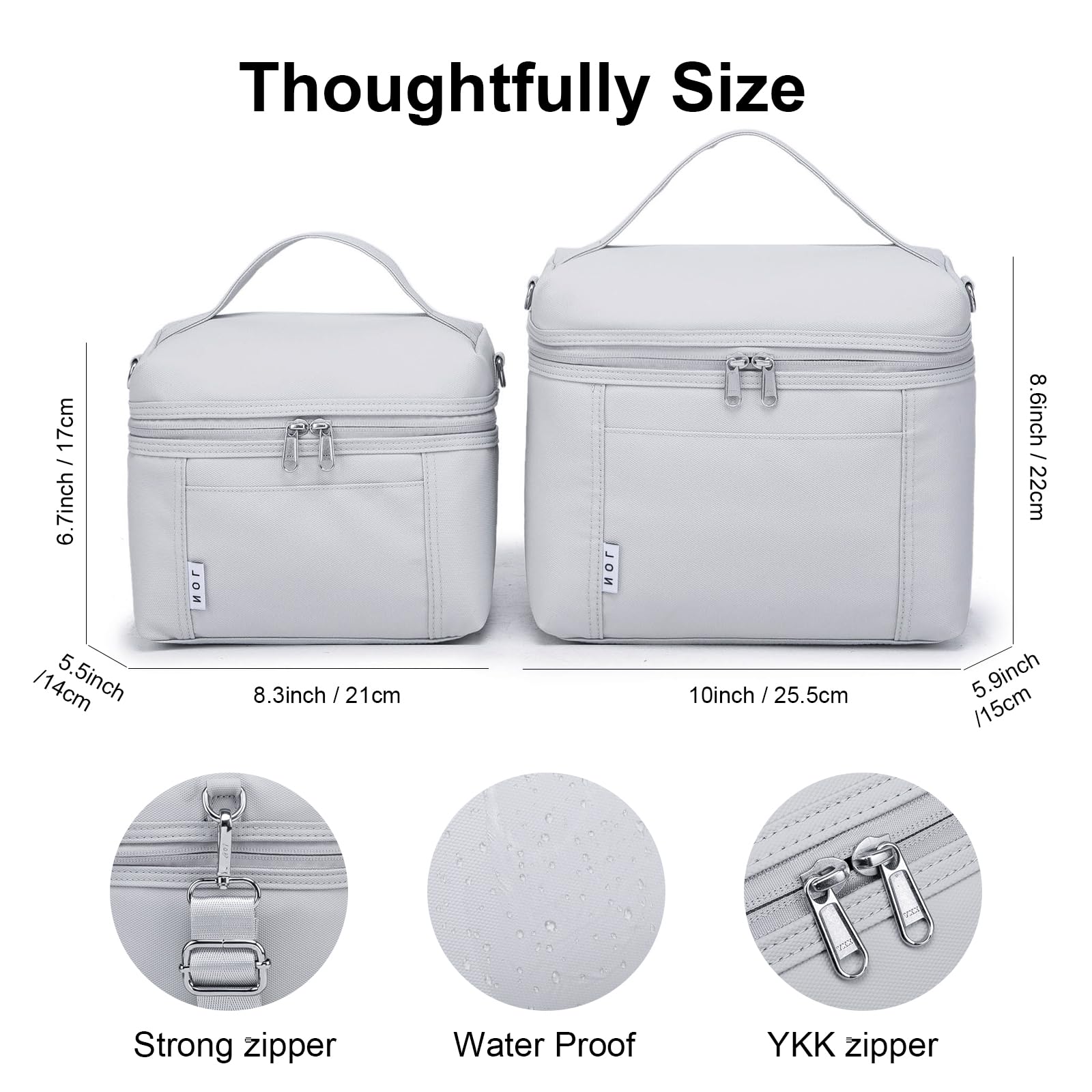 NOL interior PEVA lining visible and easy wipe-clean benefit