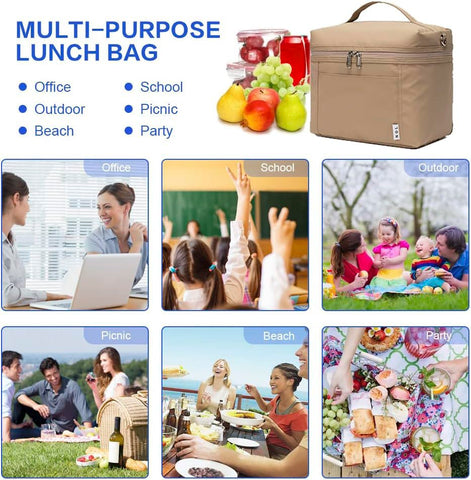 NOL khaki in a picnic setting showing portable insulated meals on the go