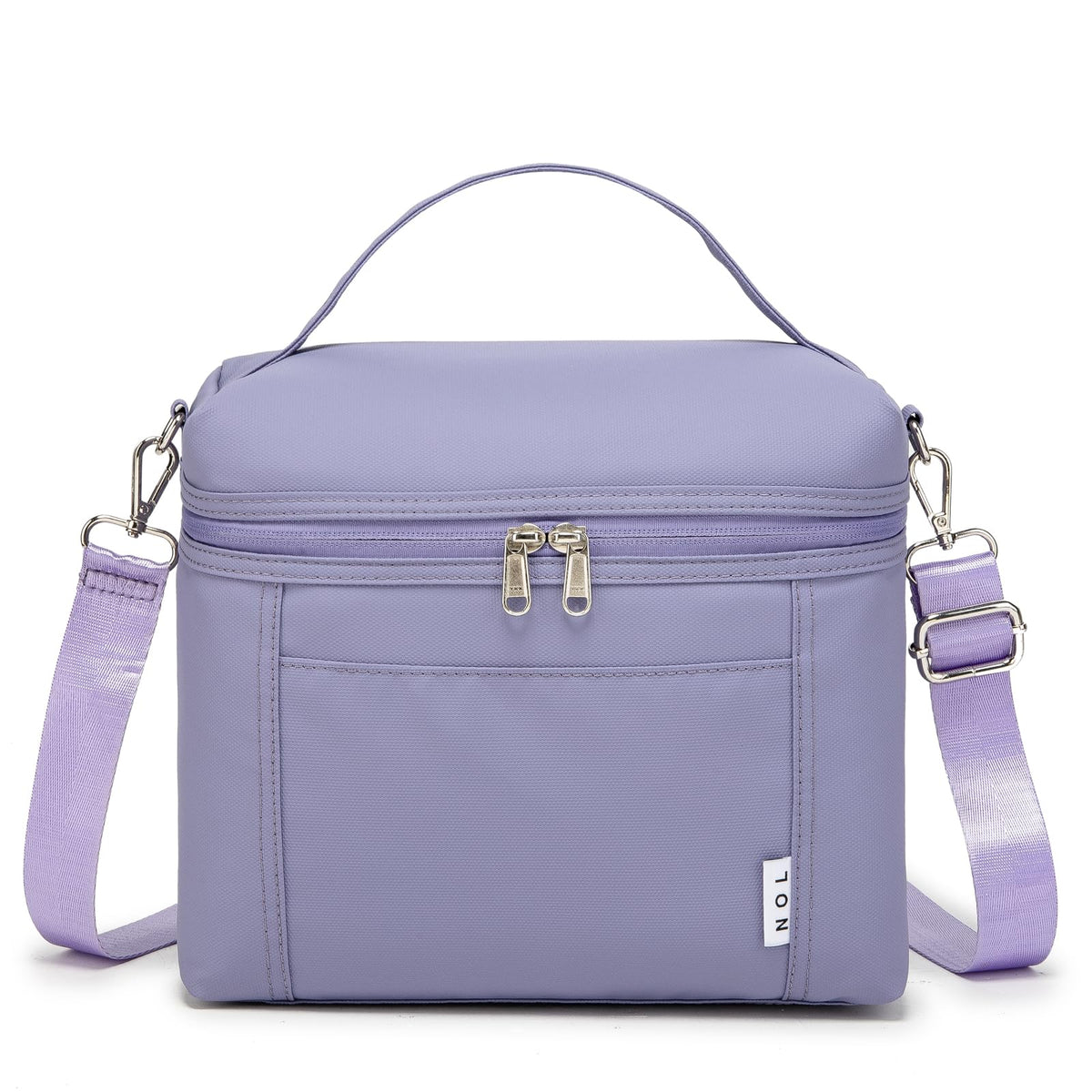 NOL lunch bag front view light purple showing compact design and easy carry