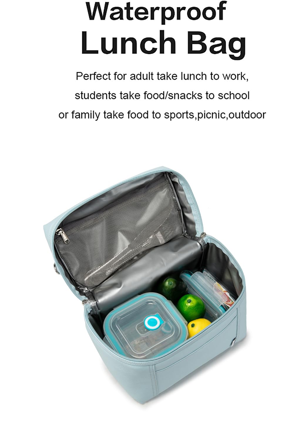 NOL lunch bag on grass in picnic scene showing portable outdoor convenience