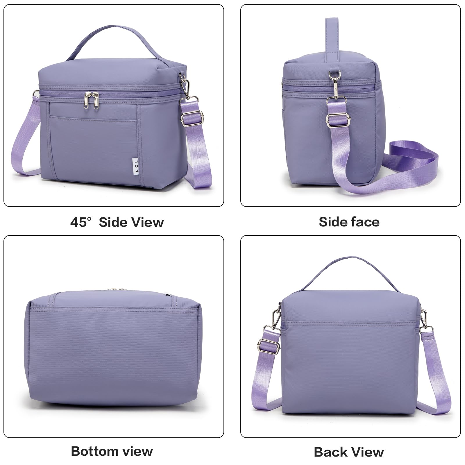 NOL lunch bag top handle and YKK double zipper showing durable hardware