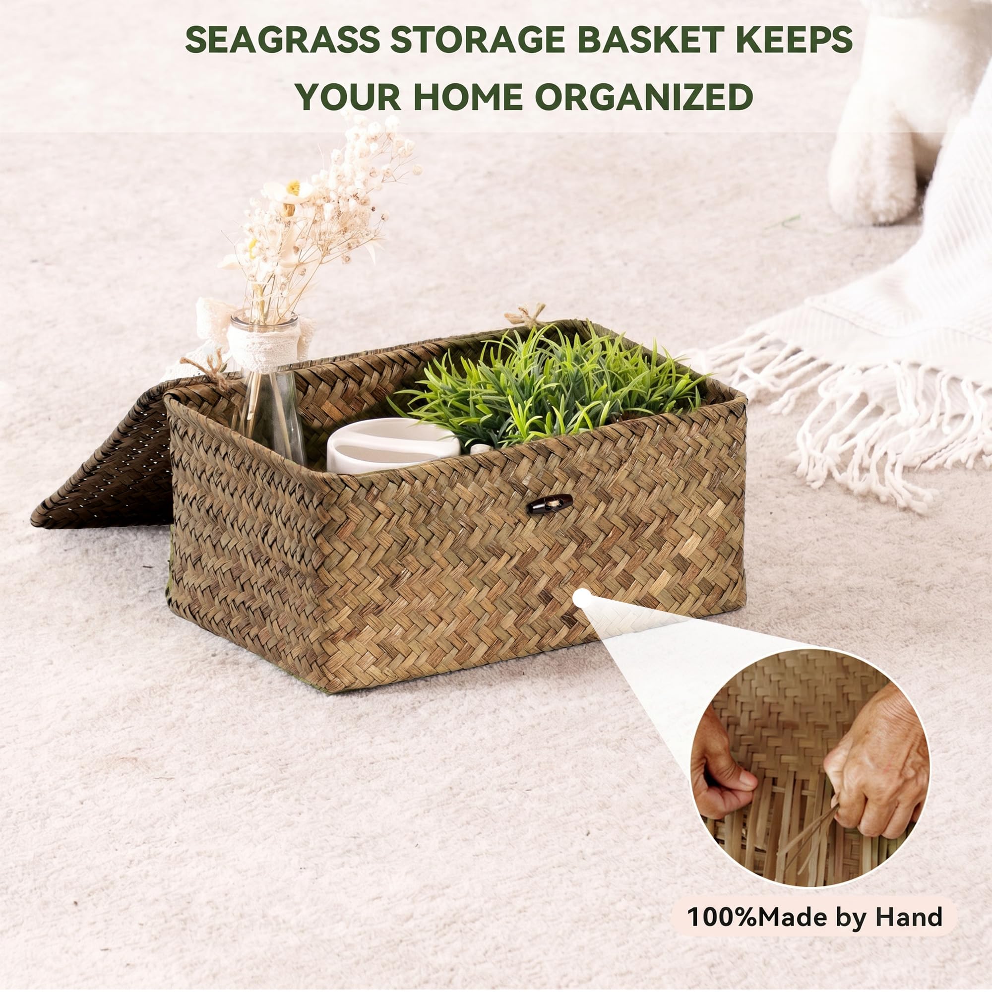 Nonam stacked baskets demonstrating nesting and space-saving benefit