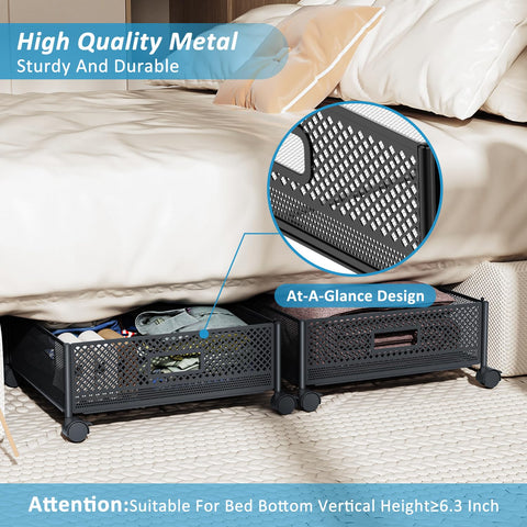 Nonkky placed under a bed to show low-profile access and space-saving benefit